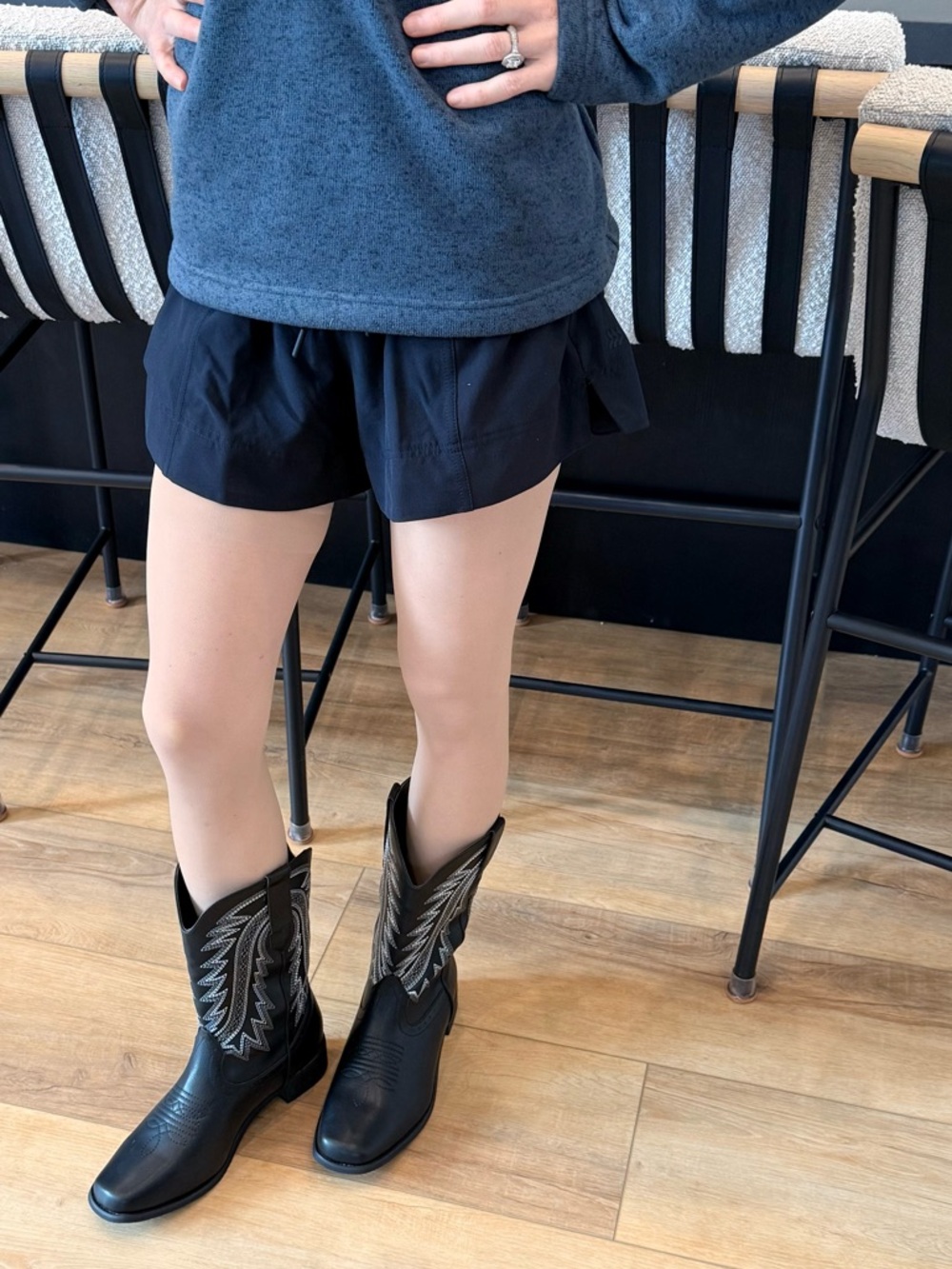 Black cowboy boots